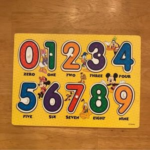 Melissa & Doug Disney Mickey Mouse numbers wooden peg  puzzle